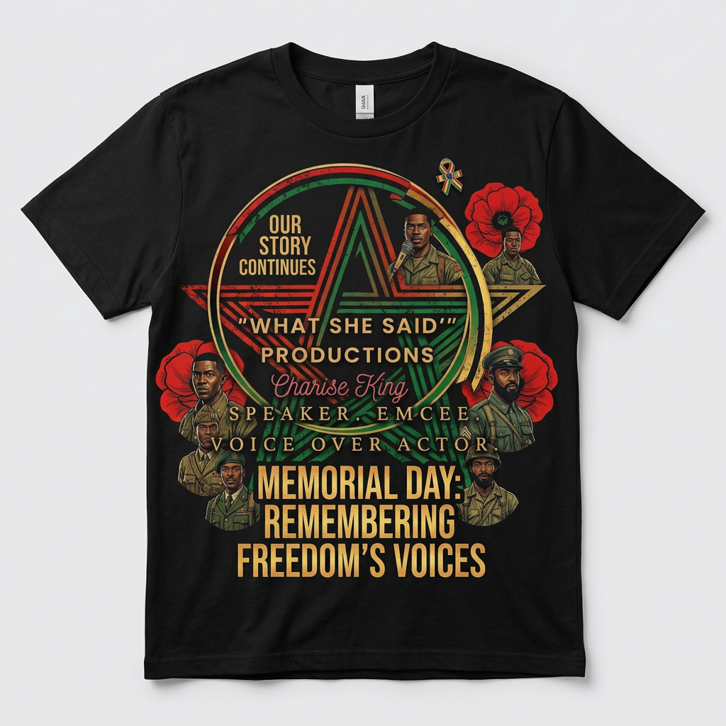 Memorial — Remembering Freedom's Voices on a black t-shirt